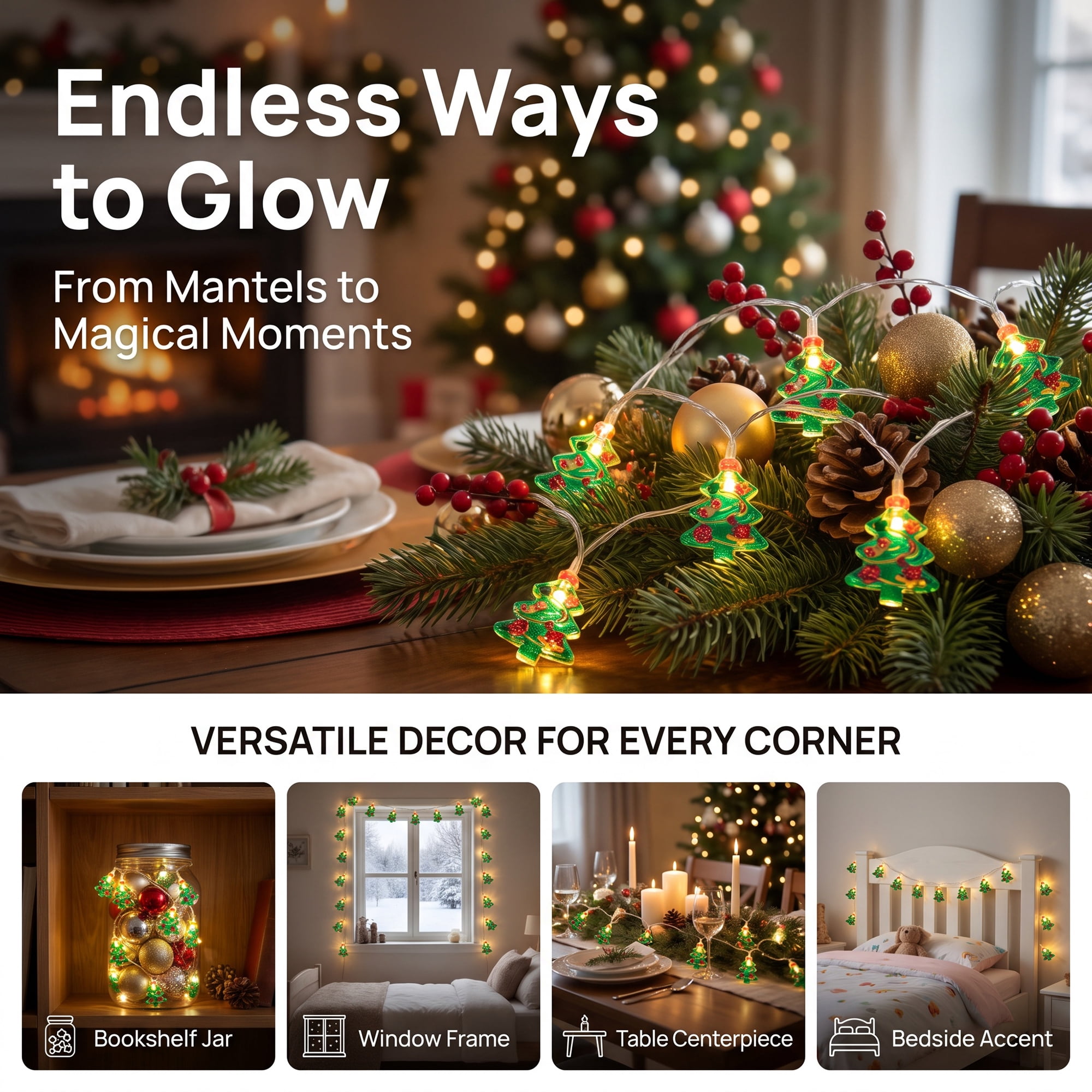Unique Bargains Fairy Light for Decor 9.8 ft Christmas Tree Battery Operated Twinkle Light