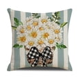thumbnail image 5 of Sunyuer Daisy Pillow Covers 18x18 Inch Set of 4, Spring Summer Farmhouse Throw Pillow Cover Buffalo Plaid Bow Floral Cushion Case for Home Decor, 5 of 7