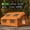 Orange-129 sq ft Tent, variant on Inflatable Tents for Camping 2-6 Person 129 sq ft Blow up Tent with Skylights and Pump Quick Setup Waterproof Oxford Air Glamping Tents with Stove Jack Opening, 4 Season Hot Tent for Family Trips