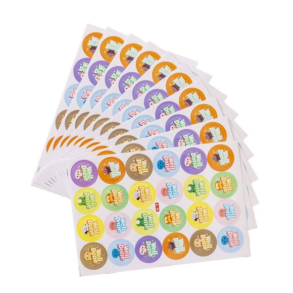 mmirethe 10 Sheets Commend Stickers Mini Lovely Removable PVC Praise Labels Cartoon Kindergarten Decorations Reward Decals Using Good Baby Welldone