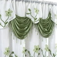 thumbnail image 4 of Embroidered Sheer Curtain 2 Panels Set - Luxury Window Curtain Attached Valance with Satin Backing and 2 Tie Backs for Living Room,Dining Room, 54x84 inches, Sage Green, 4 of 9