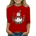 thumbnail image 1 of YUNAFFT Garçons & Filles Imprimé de Noël Hauts Décontractés 3-12 Ans Manches Courtes/longues Col Rond Tee-Shirt Extensible Confortable pour Fête de Vacances, 1 of 3