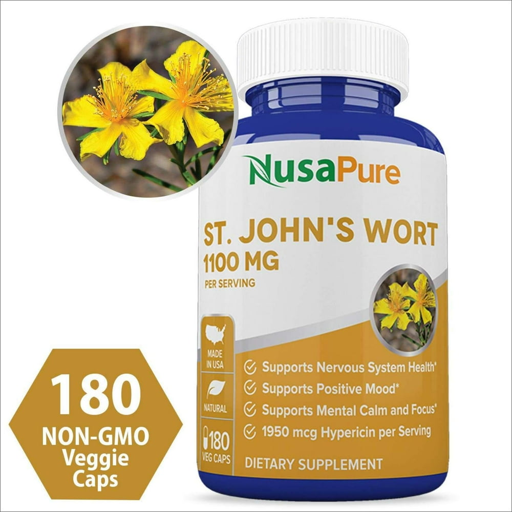 St. John's Wort 1100mg 180 Veggie Capsules (NonGMO & Gluten Free