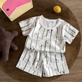 thumbnail image 2 of KPOPLK Toddler Girls Pajamas Kids Pajamas Set Ruffled Short Sleeves Summer Pjs Sleepwear for Girl Size 6-7 Years, 2 of 5
