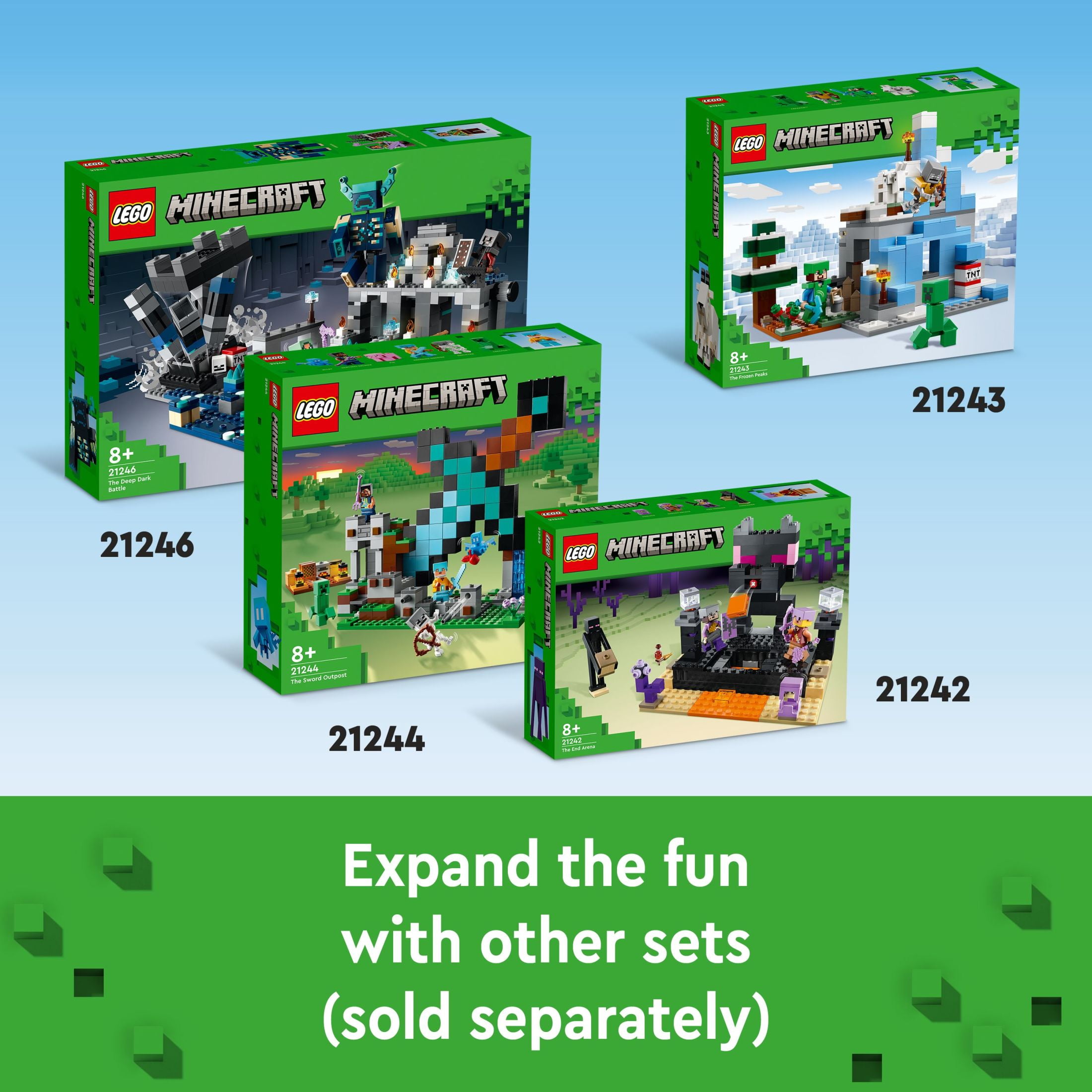 LEGO Minecraft The Frozen Peaks 21243 Cave Mountain Set with Steve