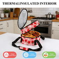 thumbnail image 4 of Numjaw Casserole Carrier for Hot or Cold Food, 12.8'' Double Decker Round Insulated Casserole Carrier Storage Bag with Carry Handles, for Trip, Party, Picnic,Floral#5, 4 of 7