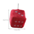 thumbnail image 2 of Premium Plush Heart Dice Car Hanging Ornament - Soft Fluffy Design With Stylish Accents, Easy To Hang For Rearview Mirror - Car Interior Decor For Suvs, Trucks, Sedans, Perfect, 2 of 3
