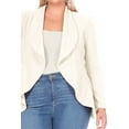 thumbnail image 6 of Women's Plus Size Solid Long Sleeve Waist Length Open Front Office Blazer Jacket, 6 of 7
