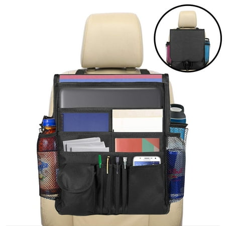 lebogner Car Organizer, Front Seat Storage Organizer, Small Driver Accessories Travel Car Office Organizer, Backseat Organizer with Large Secured Pockets, Car Seat Caddy, for Adults and Kids