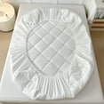 thumbnail image 6 of Gifts Dianli Waterproof Bedspread Protector Mattress Sweatproof Sheet Polyester Laminated Foam 360° Wrap Design Professionally Stitched Edges Multiple Colors 150x200cm Christmas Gift, 6 of 6