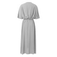 thumbnail image 4 of Formal Dresses for Women,plus size summer dresses,Women Summer Bohemian Casual Midi Dress Stylish Elegant A Line Pleated V Neck Ruffle Cap Sleeve Sun Dress for Daily Wear and, 4 of 5