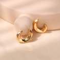thumbnail image 3 of Brass Plated 18K Real Gold Geometric Circle Metallic High-Grade Ear Studs Cold Wind Personalized Earrings, 3 of 4