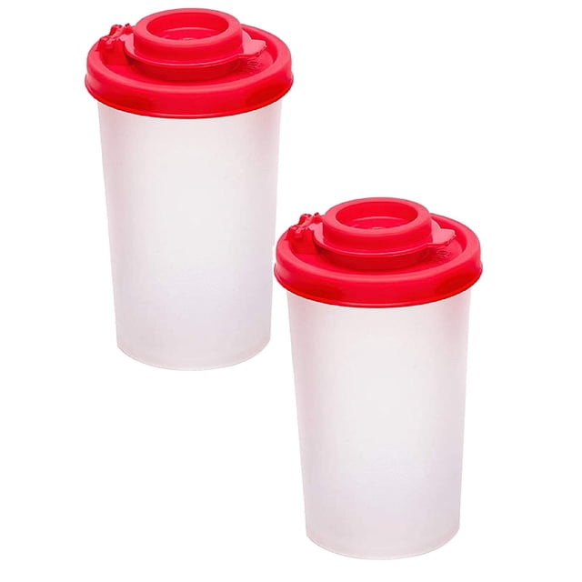 Oleegame 2PC Produce Storage Camping Picnic Outdoor Kitchen Lunch Box Travel Set Red Lid Plastic Airtight Divider Red
