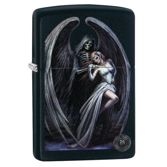 Zippo Lighter - Personalized Message Engraved on Backside for Fire Fighter Windproof Lighter (Angel Wings Death Women Z5054)