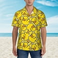 thumbnail image 2 of Kll Men'S Hawaiian Shirt Short Sleeve Button Down Beach Shirts-Ducky Cartoon Animal Yellow, 2 of 7
