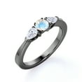 thumbnail image 3 of JeenMata 1.5 carat Round Cut Moonstone and Moissanite Curved Shoulder Engagement Ring in 18k Black Gold over Silver, 3 of 6