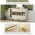 thumbnail image 4 of Rotating Storage Cabinet with 2 Doors and 2 Drawers, Sideboard Cabinet with Double-Layer Turntable & Metal Legs for Living Room, Balcony, 4 of 19