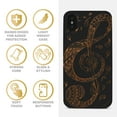 thumbnail image 4 of Case Yard Wooden Case for iPhone-X Soft TPU Silicone cover Slim Fit Shockproof Wood Protective Phone Cover for Girls Boys Men and Women Supports Wireless Charging Floral Music Key Design, 4 of 7