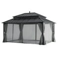 thumbnail image 3 of Sunjoy 16x12 ft. Outdoor Gazebo Steel Hardtop with Curtain and Netting,Kingston Series, 3 of 18