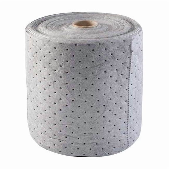 Sorbent Roll, 12 gal, 15 in x 150 ft, Universal, Gray, Polypropylene 35ZR24