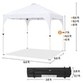 thumbnail image 5 of Yaheetech 6.6x6.6 Ft Instant Pop Up Canopy with Roller Bag & Sandbags, White, 5 of 7