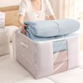 thumbnail image 5 of Quilt Storage Bag with Zipper Washable Fabric Quilt Blanket Organizer Basket Moisture-Proof Bag L, 5 of 5