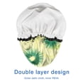 thumbnail image 4 of Shower Caps,Green Yellow Dandelion Pattern Waterproof Shower Cap for Women 4 Pieces,Double Reusable Hair Cover for Shower PEVA Elastic Stretch Hem, 4 of 7