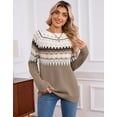 thumbnail image 6 of Women's Fair Isle Sweater, Crew Neck Long Sleeve Knit Pullover Christmas Holiday Winter Sweater by Cogild, 6 of 7
