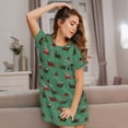 thumbnail image 3 of Vsdgher Chemise de Nuit à Manches Courtes Motif Teckel de Noël pour Femmes, Col Rond, Mignonne, Confortable, 3 of 6