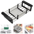 thumbnail image 3 of 2026 Extend Kitchen Drain Basket With Adjustable Boom Stainless Retractable Rack Portable Multi Functional Extender Basket For Vegetables And Dishes, 3 of 9