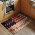 thumbnail image 3 of 2x3 Door Mat Rug, American Flag Vintage Non-Skid Rubber Backing Large Rectangle Rugs - Living Room Bedroom Home Office, Farmhouse Baseball Blue Red Indoor Floor Mat Carpets Washable Rug, 3 of 9
