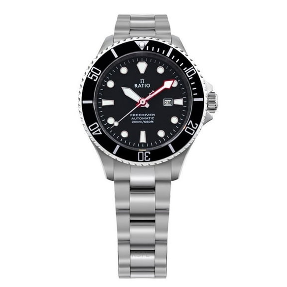 Ratio FreeDiver Stainless Steel Black Dial Automatic Women's Wristwatch, RTFL831