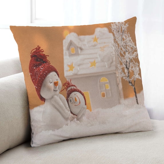 Ahgly Company Snowman Indoor Throw Pillow, 18 inch by 18 inch