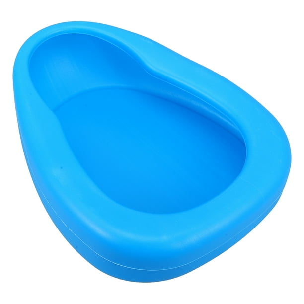 Orinal portátil de cama, de plástico, para pacientes postrados en cama (azul)