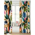 thumbnail image 2 of Colorful Tropical Plant Curtains Abstract Palm Leaf Window Treatments Decor Boho Jungle Toucan Birds Grommet Room Darkening Curtain for Kids Bedroom,Living Room,Art Gallery-42"W x 84"L (Pack of 2), 2 of 7