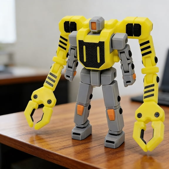 3D Printed Mechanical Movable Robot Figure with High Articulation and Technological Sense for Home Office Desk Ornament and Stress Relief Activity