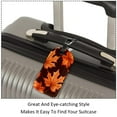 thumbnail image 3 of Square 2Pack PU Leather Maple Leaf Cruise Luggage Tag with Privacy Cover and Name ID Tag for Travel Handbags Backpacks Luggage Tags, 3 of 6