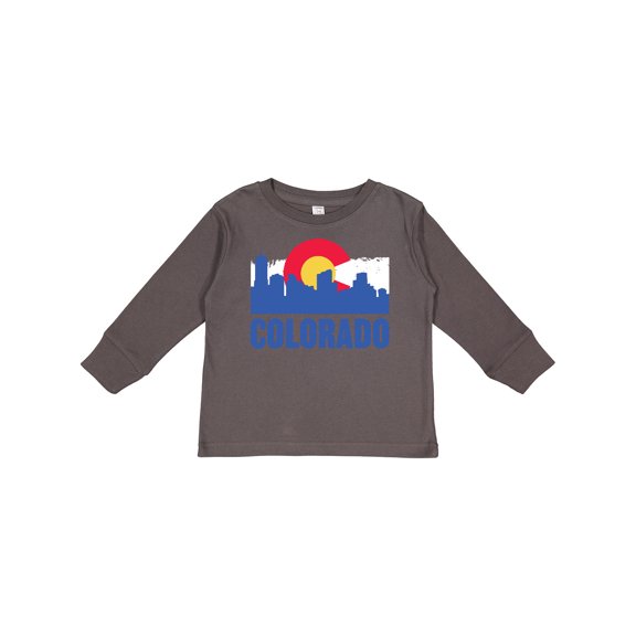 Inktastic Colorado Flag and Skyline Boys or Girls Long Sleeve Toddler T-Shirt