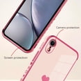 thumbnail image 2 of Compatible with iPhone XR Case Love Heart Plating Electroplate Luxury Elegant Case Camera Protector Soft TPU Shockproof Four Corner Back Cover iPhone XR Case -Pink, 2 of 5