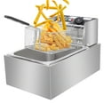 thumbnail image 2 of Clearance! 2500W MAX 110V 6.3QT/6L Stainless Steel Single Cylinder Electric Fryer US Plug, 2 of 10