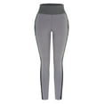 thumbnail image 5 of QLEICOM Womens Yoga Pants Capri Leggings High Waist Tummy Control Slimming Booty Running Butt Lift Tights With Pockets Workout Leggings Athletic Pants Tummy Control Leggings Gray XXL, 5 of 5