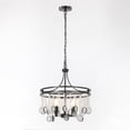 thumbnail image 4 of ARC USA 4-Light Modern Black Electric Crystal Pendant Chandelier, 4 of 8