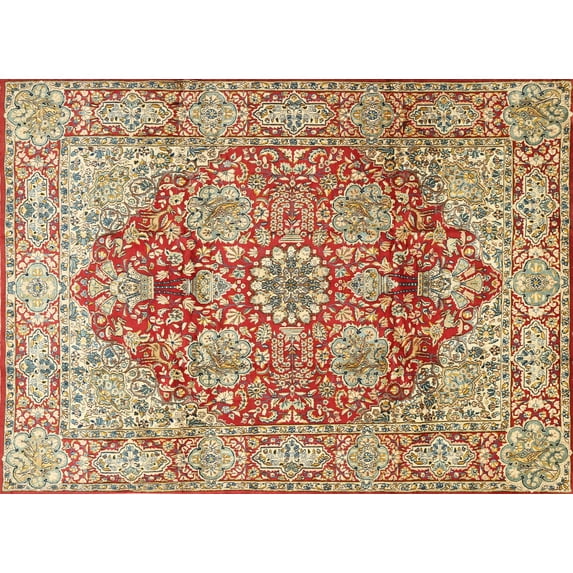 Ahgly Company Indoor Rectangle Traditional Brown Gold Persian Area Rugs, 5' x 8'