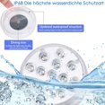 thumbnail image 2 of Paquete de 4 luces LED sumergibles RGB que cambian de color para piscina IP68 a prueba de agua para fuente de piscina, boda, fiesta, Halloween, decoración navideña (4 piezas) JFHHH pequeña, 2 of 4