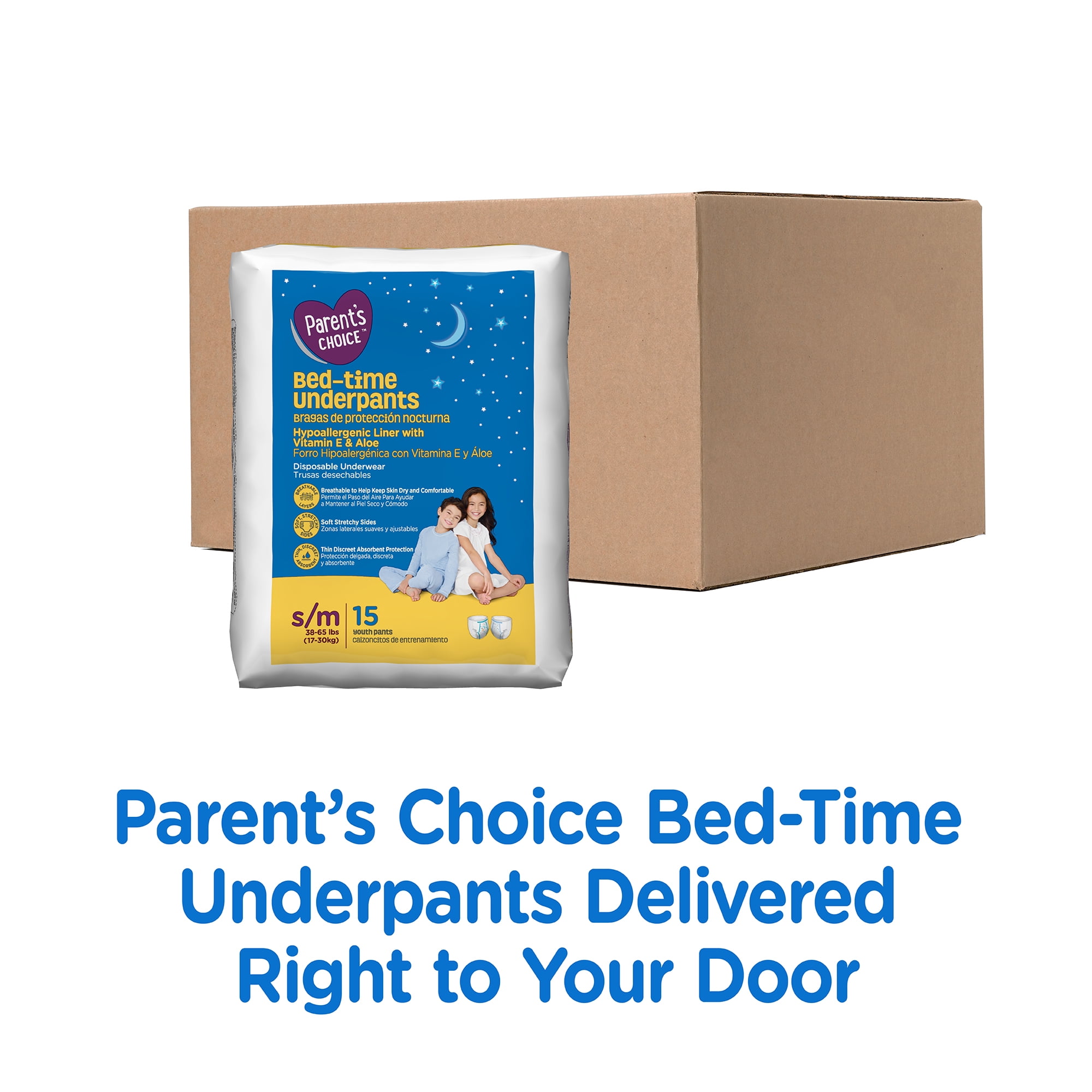 Parent's Choice Unisex Nighttime Bedwetting Underwear, Small-Medium, 15  Count