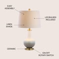 thumbnail image 4 of JONATHAN Y Gradient 25" Ceramic/Brass LED Table Lamp, White/Grey, JYL3019B, 4 of 8