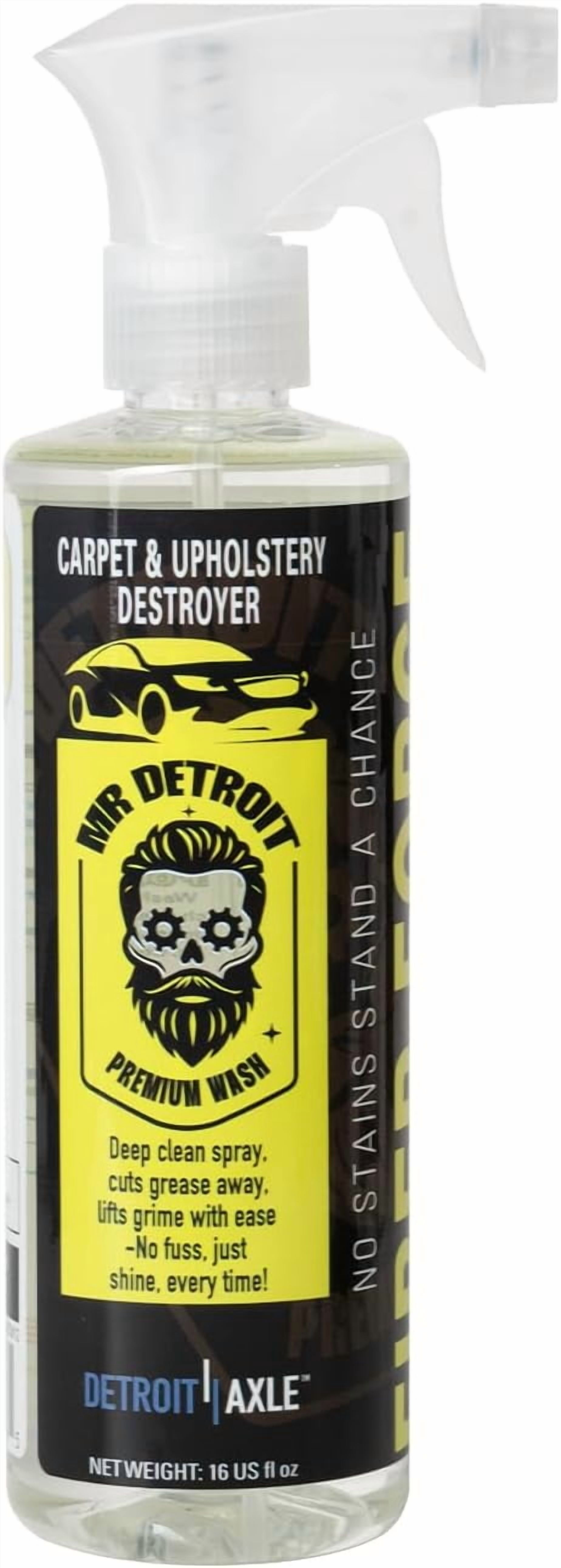 Mr. Detroit - 5pc Leather Care Kit with Horse Hair Leather Brush, Cleaner and Conditioner, Microfiber Towels, Carpet & Upholstery Cleaner for Car, Carpets, Furniture and More