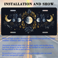thumbnail image 3 of 1 Pcs License Plate Covers & Frames, Moon Phases and Botanical Design For Decorative Front, Waterproof For Decoration Aluminum License Plate Covers & Frames Cover For Men Women, 12" X 6", 3 of 7