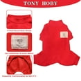 thumbnail image 3 of TONY HOBY Dog Pajamas, 4 Legged Dog Pajamas, Dog Onesies with Thermal, Cotton Pet Clothes for Small Medium Dog (Red, S), 3 of 7