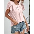 thumbnail image 3 of Alsol Lamesa V Neck T-Shirts Tops for Women Summer Ruffle Short Sleeve Polka Dot Casual Womens Shirts, 3 of 6